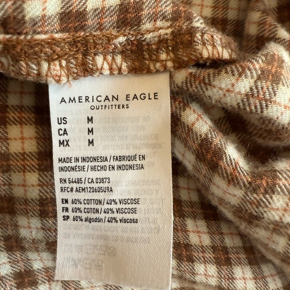 American Eagle Soft Flannel Plaid size Medium - Picture 5 of 6